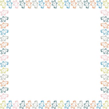 Tatlı Noel zencefilli kurabiye çerçevesi. Çizgi film yeni yıl tatili 2D illüstrasyon. Metnin için boş alanı olan çerçeve. Bebek partisi tasarımı