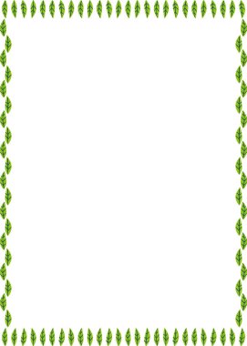 Yaprak elementleri dekorasyonlu çerçeve şablonu. Metnin için boş alan ile paskalya kenarlığını dikdörtgen yap. Bebek partisi tasarımı