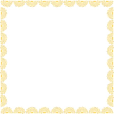 Yaz gündoğumu çerçevesi. Güneşli bir sabah şablonu. Metnin için boş alanı olan çerçeve. Bebek partisi tasarımı