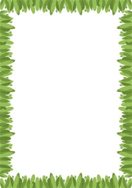 Yaprak elementleri dekorasyonlu kenar çerçeve şablonu. Metnin için boş alan ile paskalya kenarlığını dikdörtgen yap. Bebek partisi tasarımı