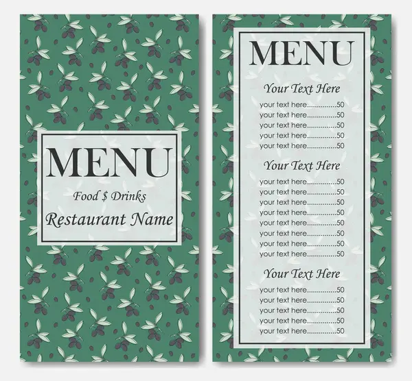 Basit renkli restoran şablonu. Kafe kimliği. Taze yemek unsurları olan klasik yaratıcı yemek kartı. Fiyat tasarım şablonlu restoran menüsü