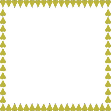 Tatlı yeşil armut çerçevesi. Estetik armut armut tasarım şablonu. Metnin için boş yer. Bebek partisi tasarımı