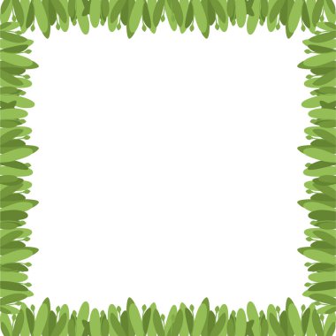 Yaprak elementleri dekorasyonlu kenar çerçeve şablonu. Metnin için boş alan ile paskalya kenarlığını dikdörtgen yap. Bebek partisi tasarımı