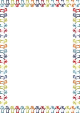 Avuç içi silueti çerçevesi. Metnin için boş alanı olan çöl vahası sınırı. Bebek partisi tasarımı