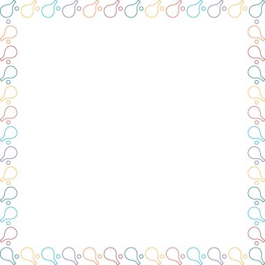 Masa tenisi oyunu çerçevesi. Oyuncular için renkli tasarım. Metnin için boş alanı olan çerçeve. Bebek partisi tasarımı