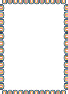 Renkli geometrik boş kare çerçeve. Metin için vektör karalama çerçevesi. Modern sanat bebek partisi grafiği. tasarım, davetiyeler, hediye kartları, el ilanları ve broşürler için öge