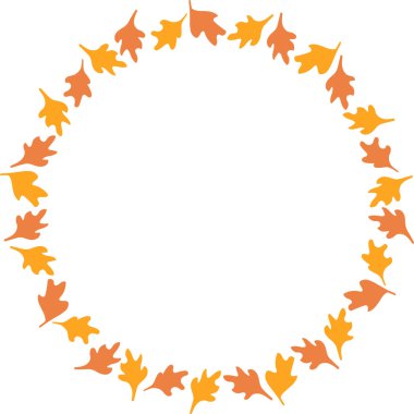 Yaprak elementleri dekorasyonlu kenar çerçeve şablonu. Metnin için boş alanı olan yuvarlak kenarlık. Bebek partisi tasarımı