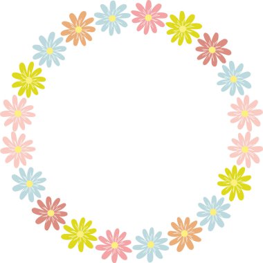 Bahar çayırı çerçevesi. Çiçeklerle dikdörtgen çerçeve. Güzel papatya boş çerçeve kutusu. El çizimi vektör çizimi beyaz arkaplanda izole edildi