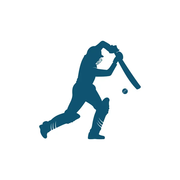 Topa Vuran Oyuncu Oynarken Kriket Kriket Yarışma Logosunu Görmeniz Gerekir — Stok Vektör