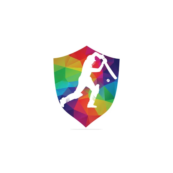 Topa Vuran Oyuncu Oynarken Kriket Kriket Yarışma Logosunu Görmeniz Gerekir — Stok Vektör