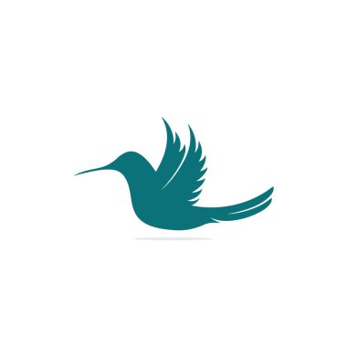 Modern Hummingbird tasarım vektör çizimi, Yaratıcı Hummingbird logo şablonu, beyaz arkaplan simgesi.