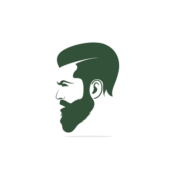 Hombre Barba Hipster Barbershop Emblema Vectorial Carácter Hipnotizador Rostro Del — Archivo Imágenes Vectoriales
