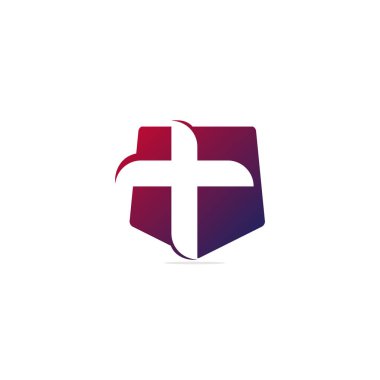 Kilise logosu, minimalist logo. Halkın kilise logosu tasarım şablonu. Kilise örgütü
