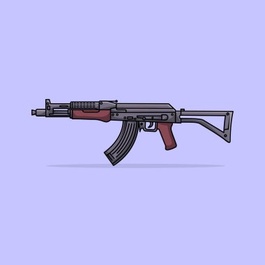LCT AK-47 G04 NV AEG Gun ve Mermi Vektörü İllüstrasyonu. Vesikalık. Silah Simgesi İllüstrasyonu. Tabanca Karikatür Logo Vektörü