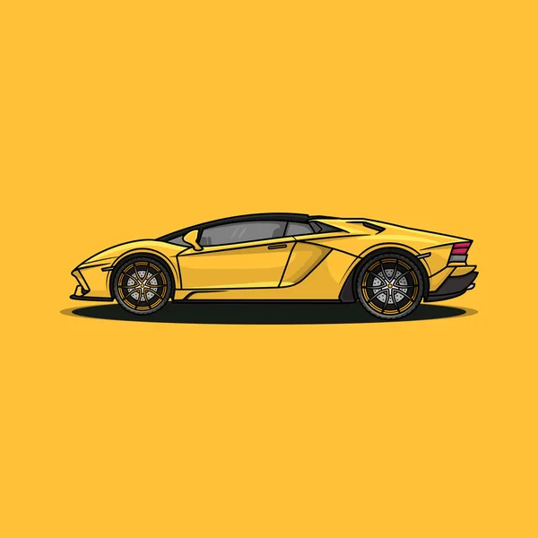 Yellow Sport Car Vector Design — Stock Vector