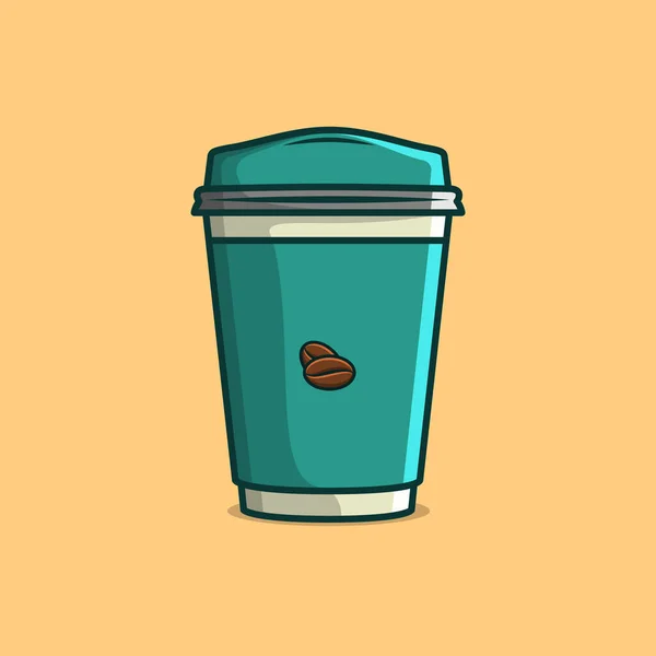 Горячий Кофе Семенами Vector Illustration Счастливого Завтрака Кофейня Логотип Кофейного — стоковый вектор