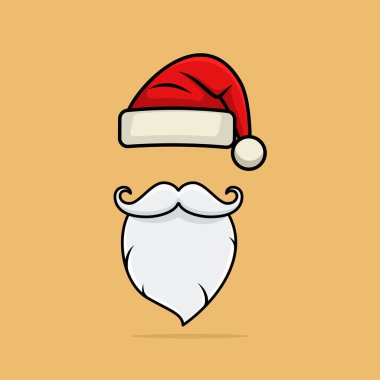 Kış şapkalı havalı sakallı adam çizgi film vektörü ikon resimli. Berber Simgesi İzole Edilmiş Premium Vektörü. Düz Çizgi Film Biçimi