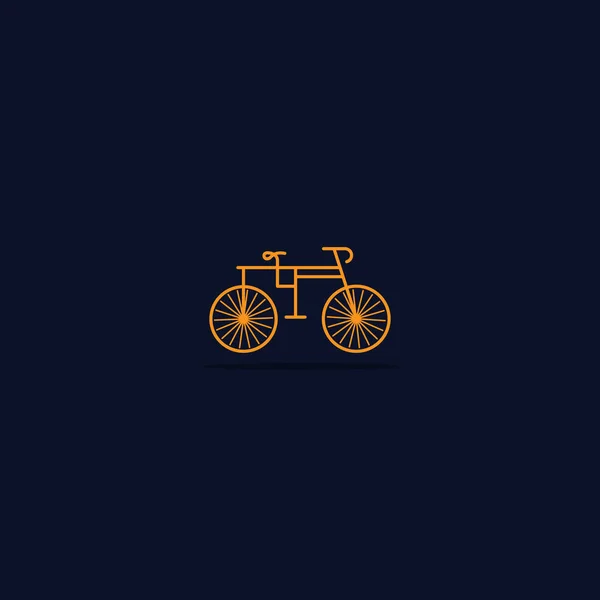 Fahrradsymbolvektor Einfaches Flaches Symbol Perfekte Goldene Piktogramm Illustration Auf Dunklem — Stockvektor