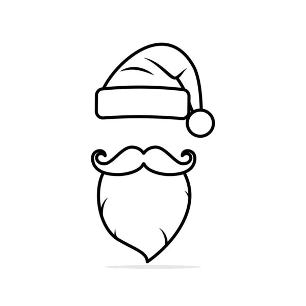 Cool Beard Man Avec Chapeau Hiver Illustration Icône Vectorielle Bande — Image vectorielle