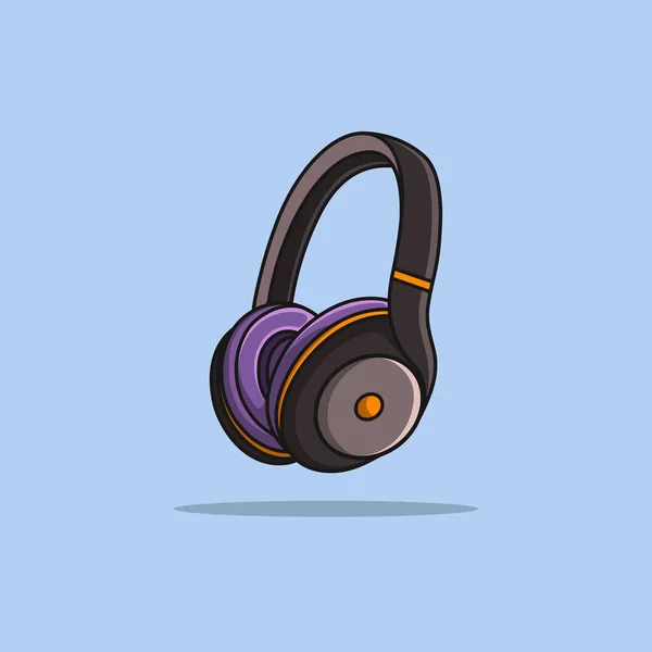 High Quality Headphones Sky Blue Background Headphone Product Vector Illustration — Stock Vector