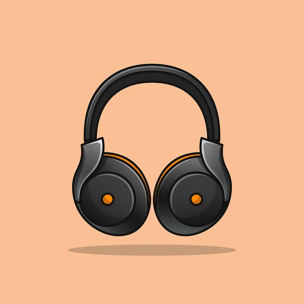 Gray Orange Color Combination High Quality Headphones Headphone Product Vector — Stock Vector