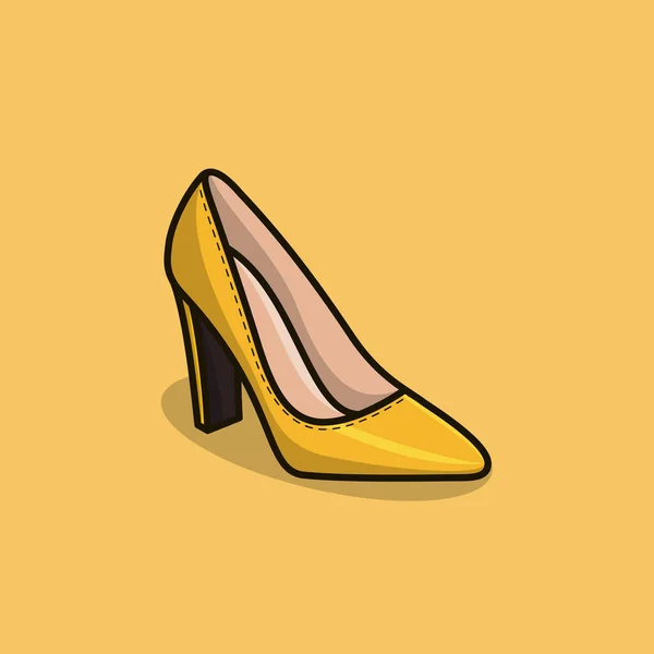 黄色女鞋的高跟鞋矢量图标说明 采购产品美容和时尚 高跟鞋 鞋类设计 庆祝活动 高跟鞋 — 图库矢量图片