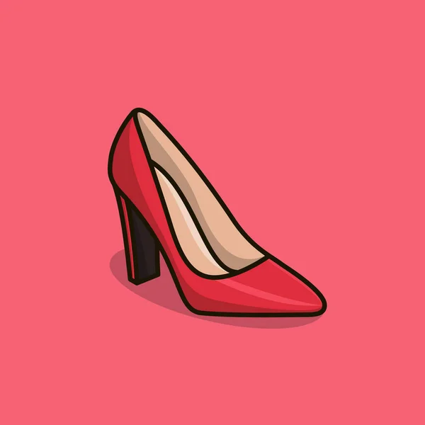 Illustration Icône Vectorielle Chaussures Talons Hauts Pour Femmes Rouges Beauté — Image vectorielle