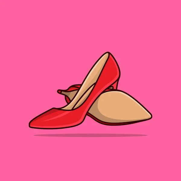 Verano Las Mujeres Primavera Otoño Zapatos Moda Vector Icono Ilustración — Vector de stock