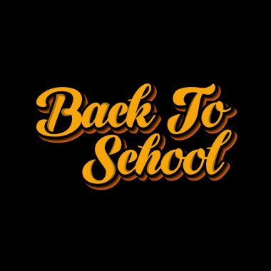 Okul yazıtipi 3d koyu renkli stil poster vektörü illüstrasyonu için modern tipografi.