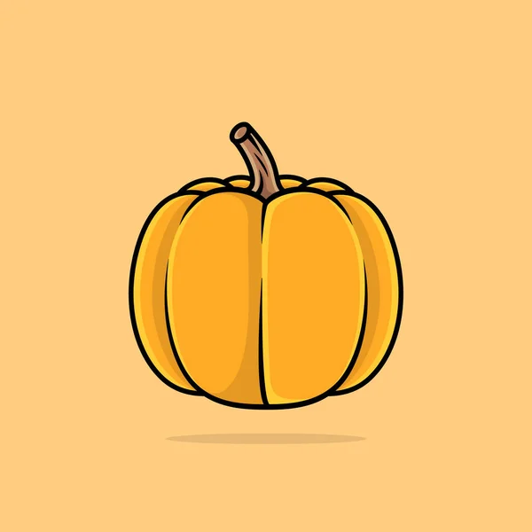 Cartoonish Vektor Halloween Dýně Svíčkou Uvnitř Halloween Dýně Izolované Žlutém — Stockový vektor