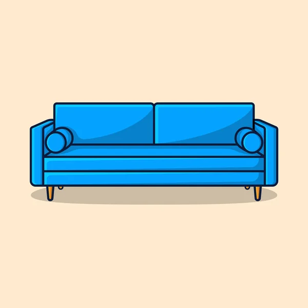 Sofá Lounge Luxo Com Almofada Vector Design Ilustração — Vetor de Stock
