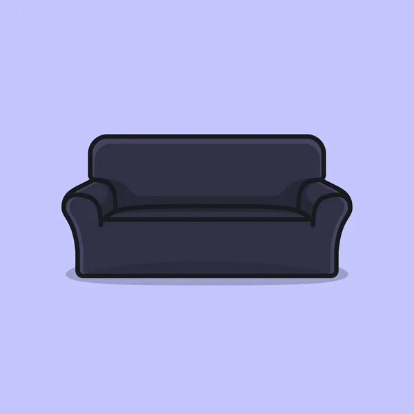 Sofa Armchair Living Room Vector Icon Illustration Comfortable Rest Furniture — Stock Vector