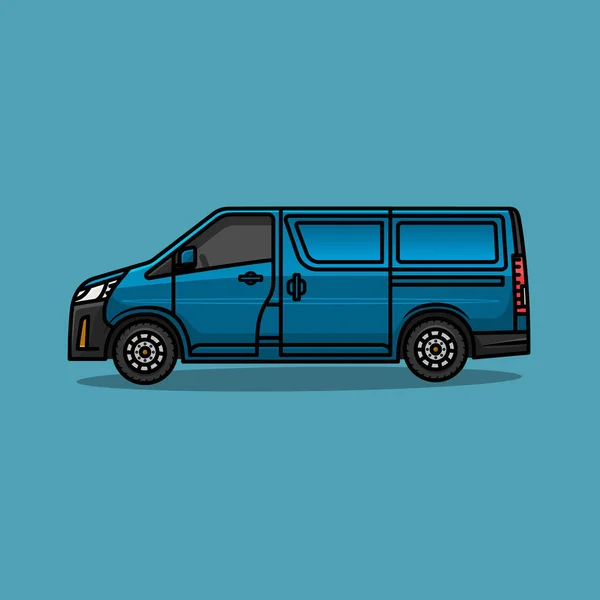 Minibus Vector Mockup Isolated Template Minivan Vehicle Branding Corporate Identity — Stock Vector