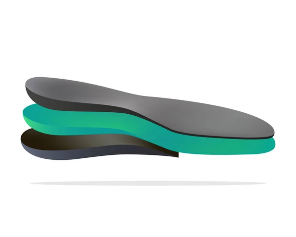 Bequeme Schuhe Unterstützen Die Einlegesohlen Vektor Design Für Dreilagige Schuhbogenstützsohle — Stockvektor