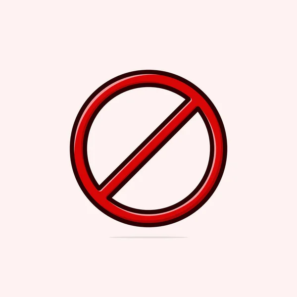红色禁止标志没有图标警告或停止符号安全危险隔离病媒说明 — 图库矢量图片