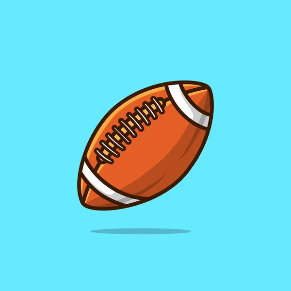 Rugby Ball Vector Illustration Sport Logo Icon Football Mascot Flat — Stock Vector