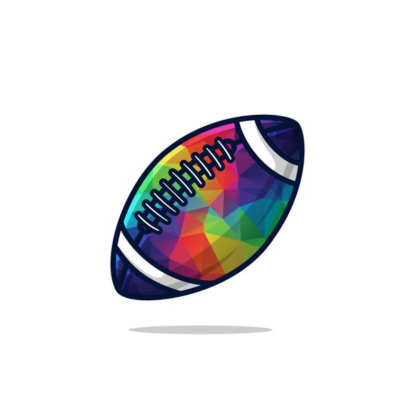 Rugby Ball Vector Ilustração Ícone Logotipo Esporte Mascote Futebol Modelo — Vetor de Stock