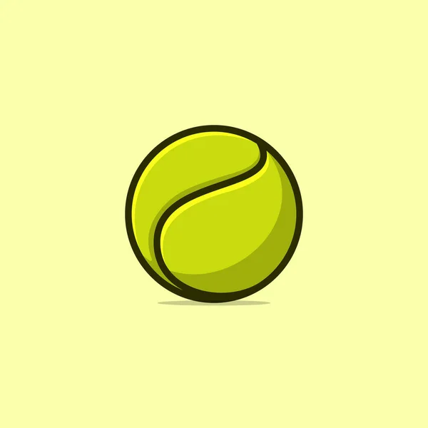 Tecknad Tennis Boll Vektor Illustration Ikon — Stock vektor