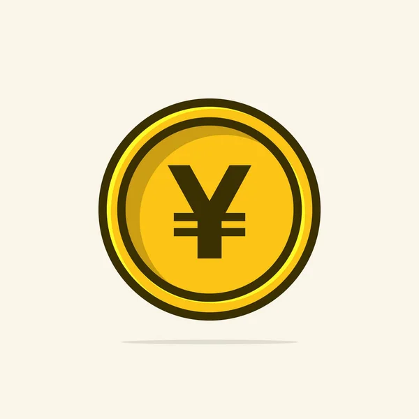 Japanese Yen Coin Vector Illustration Design — 스톡 벡터