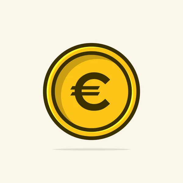 Modèle Illustration Vectoriel Pièce Euros — Image vectorielle