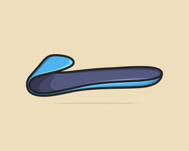 Karikatürist ortopedik tabanlar beyaz arka planda mavi renkte izole edilmiş. Rahat ve sağlıklı bir yürüyüş için tabanlar.