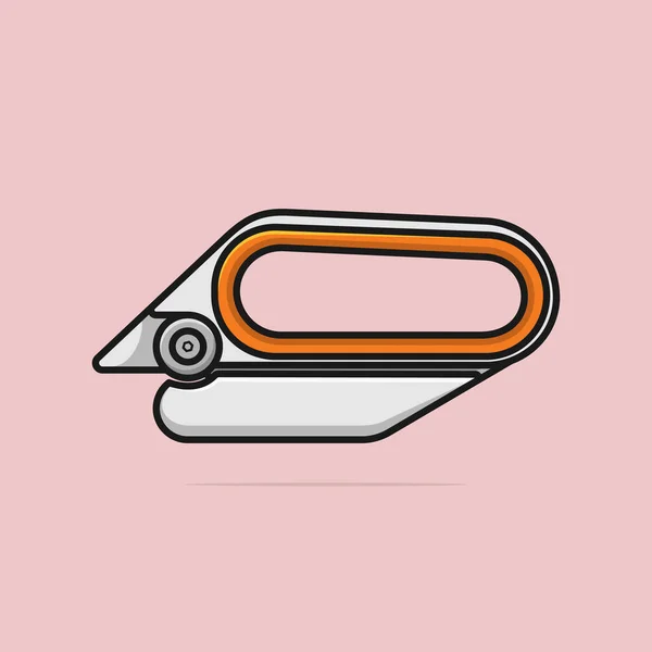 Tool Cutter Knife Cartoon Tool Cutter Knife Sign Isolated Symbol — Stockvektor