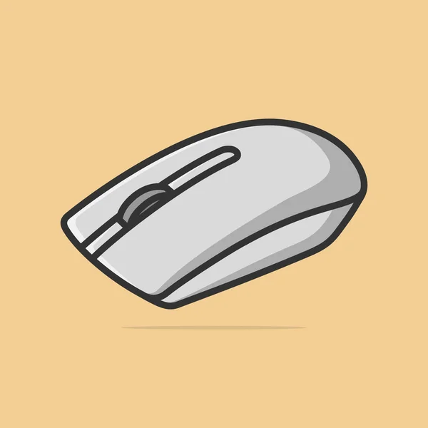 ワイヤレスコンピュータのマウスのアイコンは 漫画のベクトルのイラストを隔離 — ストックベクタ