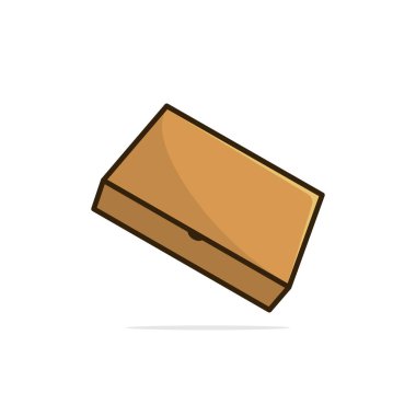 Karton Kutular yan görünüm vektör illüstrasyonu. İş ve kargo nesnesi ikonu konsepti. Kargo, kapalı kutu vektör tasarımı, gölgeli. Boş karton kutu simgesi tasarımı.