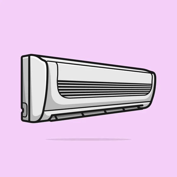 Klimatizace Namontovaná Světle Fialové Stěně — Stockový vektor