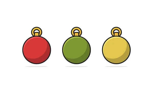 Illustration Des Weihnachtskugelvektors Food Nature Ikone Design Konzept Verschiedene Farbe — Stockvektor