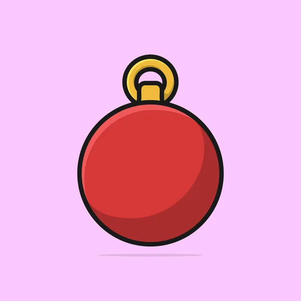 크리스마스볼 아이콘 자연의 아이콘 디자인 빨간색둥근 디자인 — 스톡 벡터