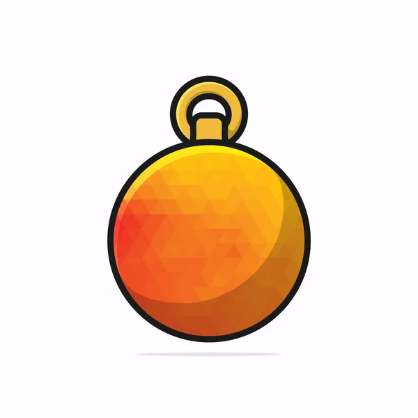 クリスマスボールベクトルアイコンイラスト 食品の自然アイコンのデザインコンセプト オレンジカラーラウンドフルーツロゴデザイン — ストックベクタ