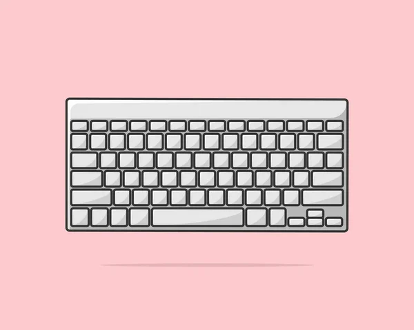 軽背景に漫画のコンピュータのキーボードやキーパッドのイラストのデザイン — ストックベクタ