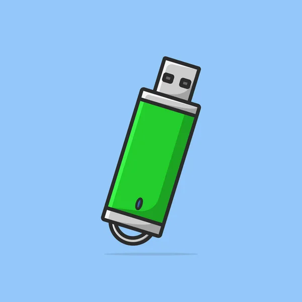 Modern Memory Card Usb Device Vector Illustration Technology Object Icon — 스톡 벡터